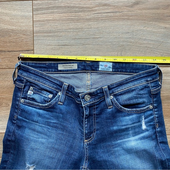 AG Distressed The Stilt Roll-Up - Cigarette Roll-Up Jeans - 28 - Picture 7 of 11